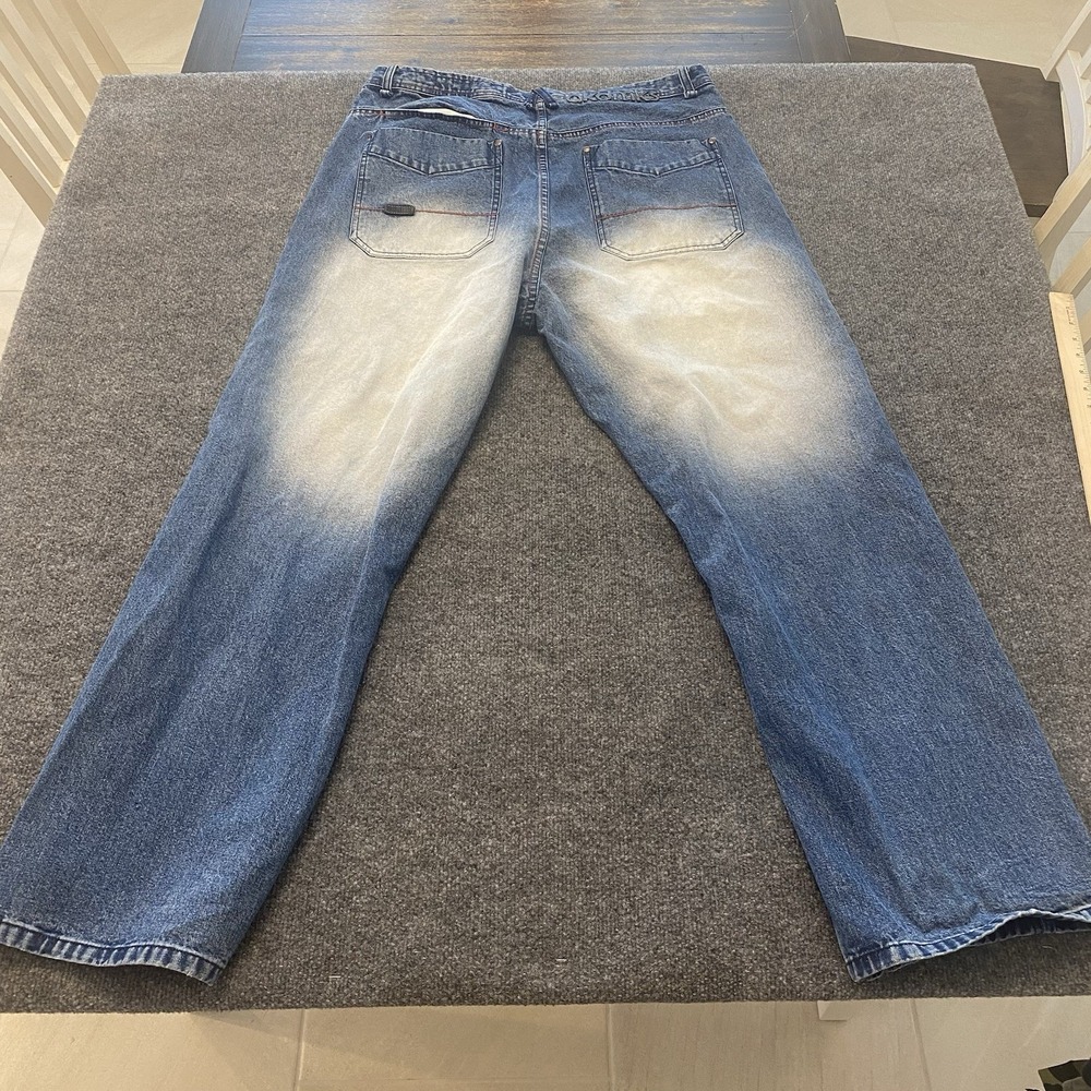 Vintage Y2K Akademiks Baggy Doulbe Knee Faded Hip Hop Rap Jeans Mens 38x34 - Picture 11 of 12